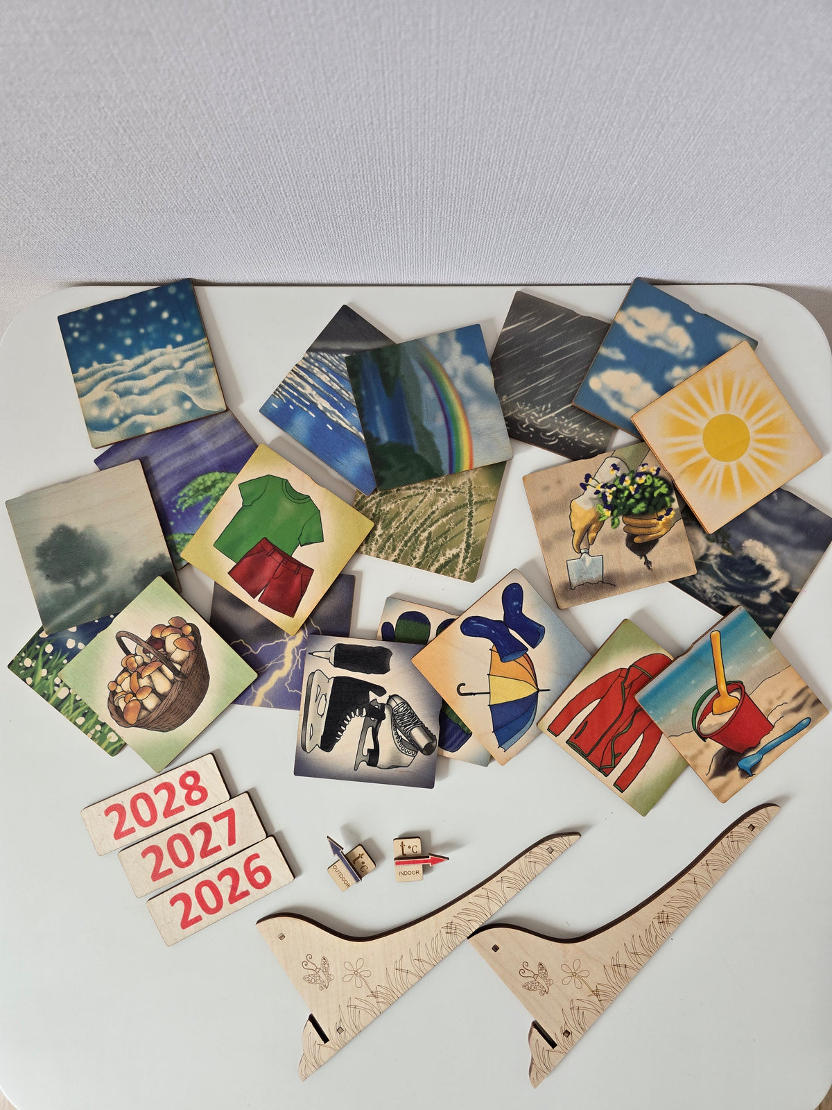 Personalized Wooden Nature Calendar – Daily Learning Through Nature, Weather & Routine | Eduletto