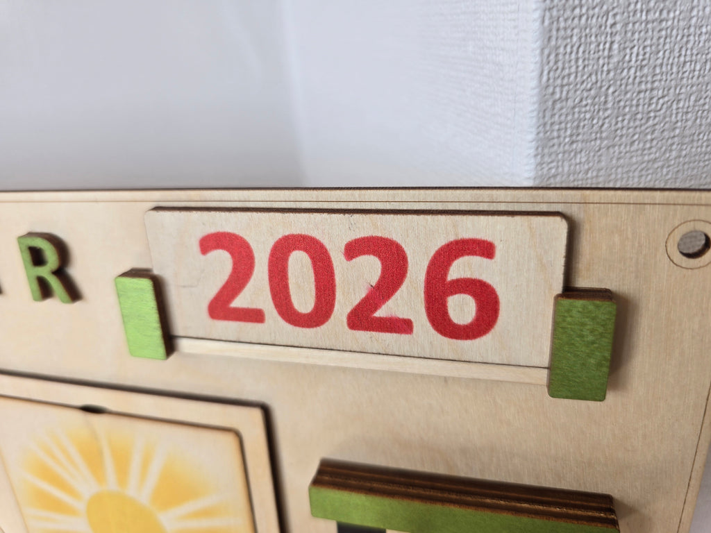 Personalized Wooden Nature Calendar – Daily Learning Through Nature, Weather & Routine | Eduletto