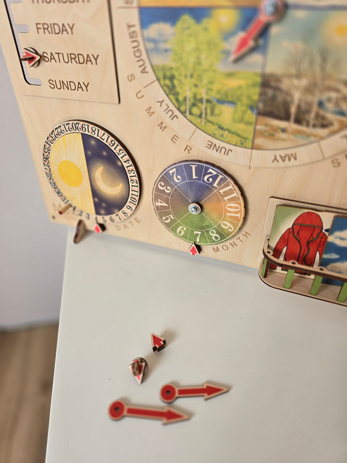 Personalized Wooden Nature Calendar – Daily Learning Through Nature, Weather & Routine | Eduletto