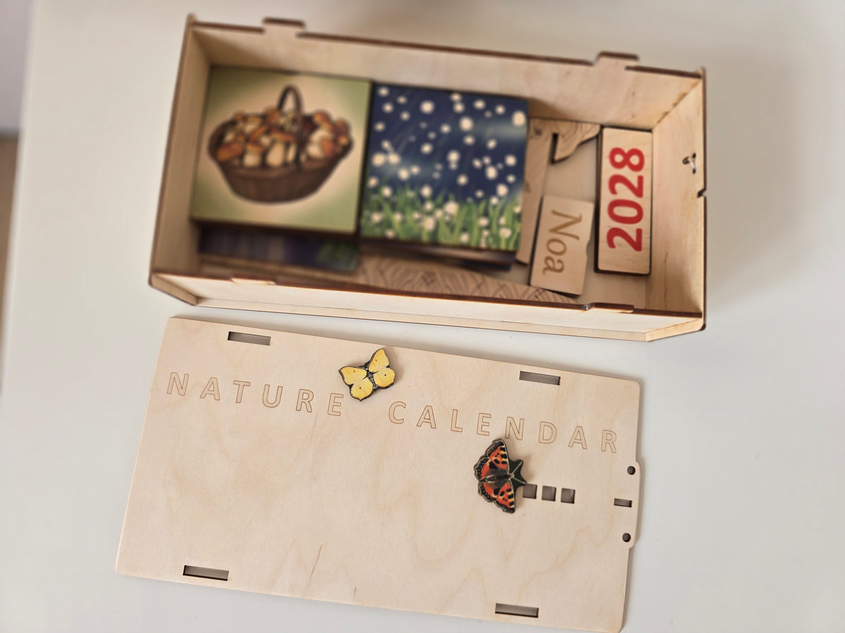 Personalized Wooden Nature Calendar – Daily Learning Through Nature, Weather & Routine | Eduletto