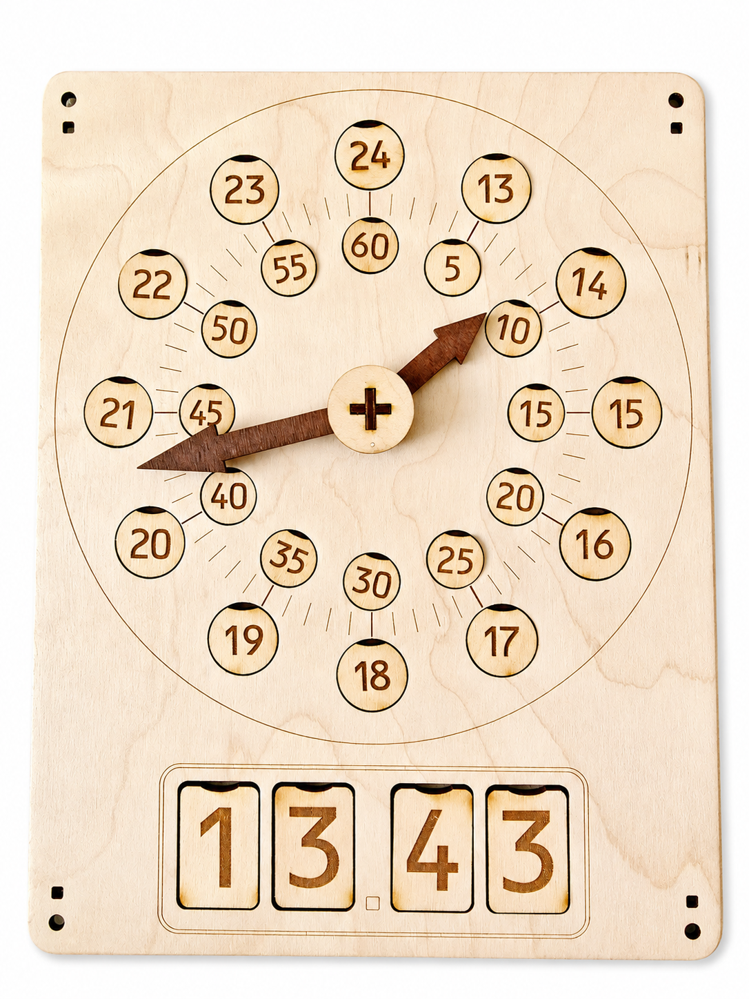 Wooden Learning Clock – Understand Analogue & Digital Time Through Hands-On Practice | Eduletto