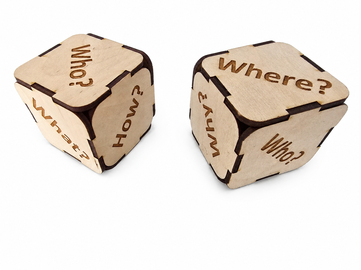 Wooden Question Cube – Build Language, Conversation & Critical Thinking Through Play | Eduletto