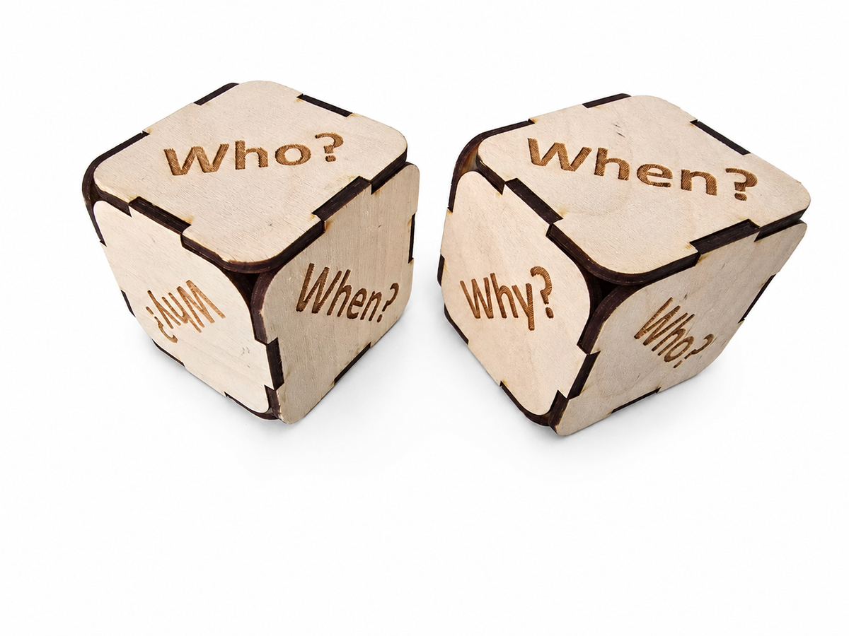 Wooden Question Cube – Build Language, Conversation & Critical Thinking Through Play | Eduletto