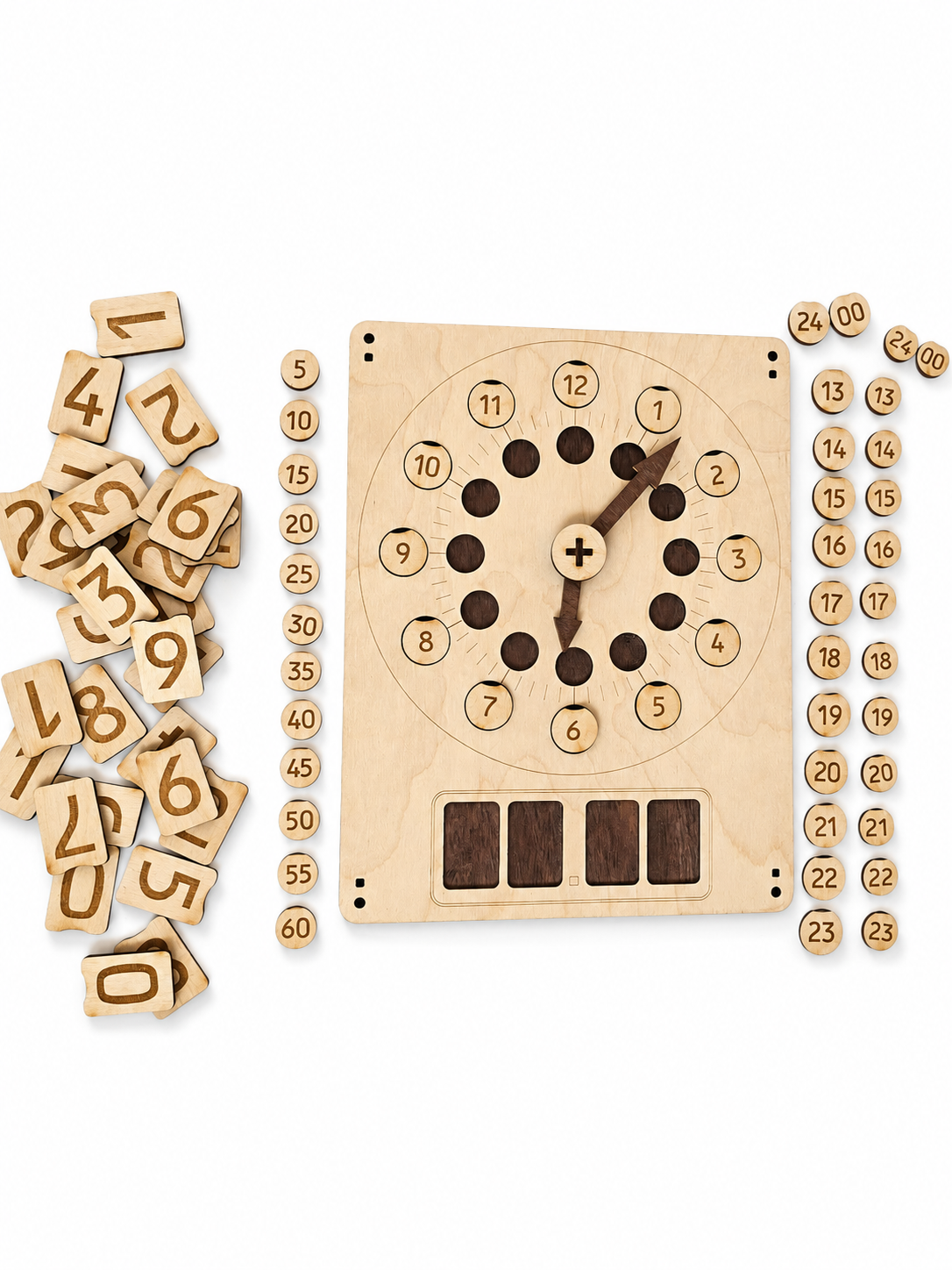 Wooden Learning Clock – Understand Analogue & Digital Time Through Hands-On Practice | Eduletto