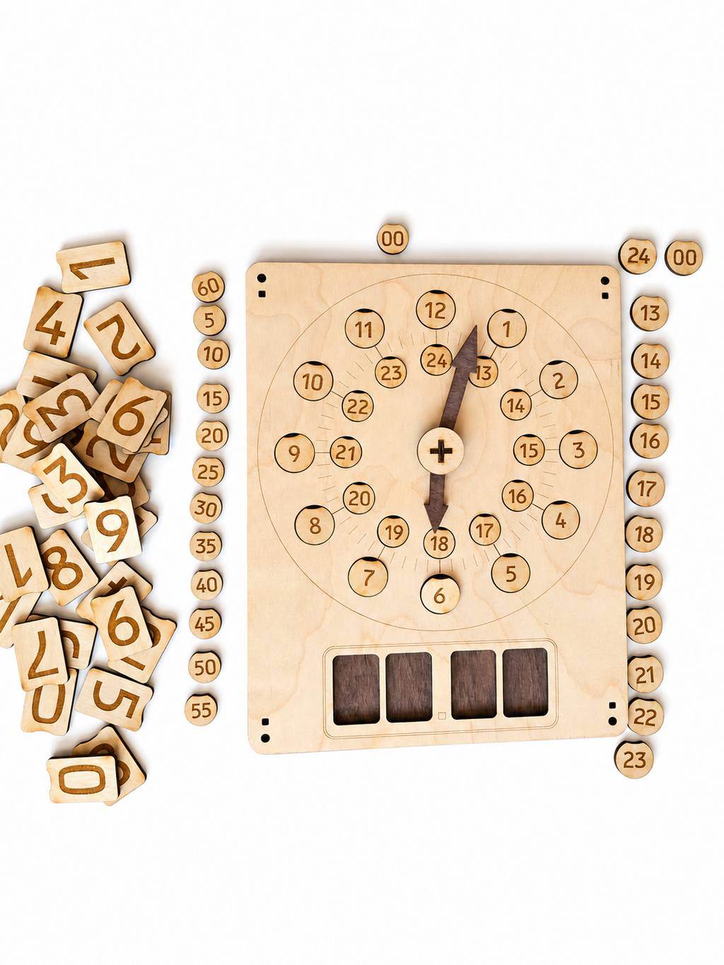 Wooden Learning Clock – Understand Analogue & Digital Time Through Hands-On Practice | Eduletto