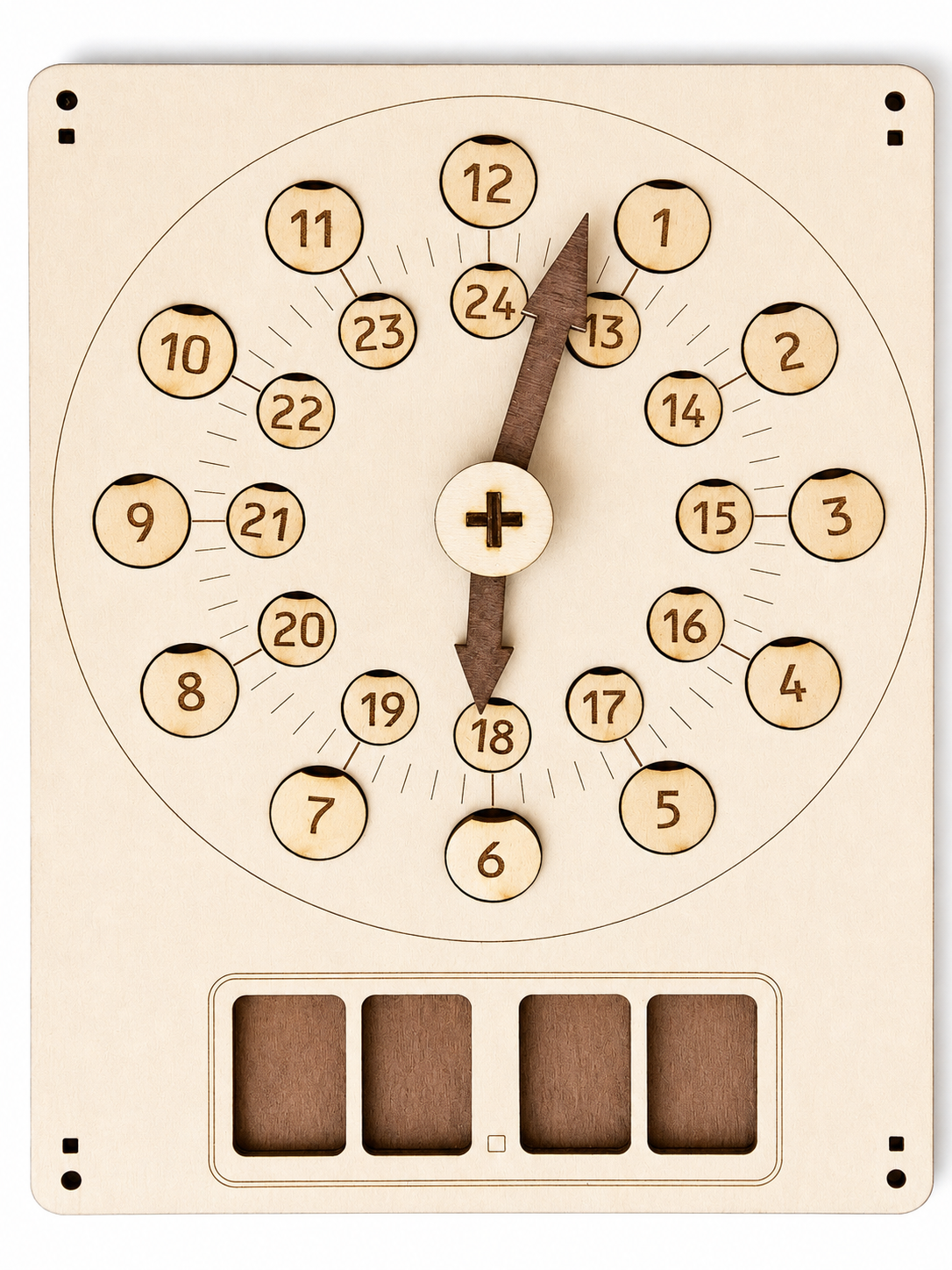 Wooden Learning Clock – Understand Analogue & Digital Time Through Hands-On Practice | Eduletto