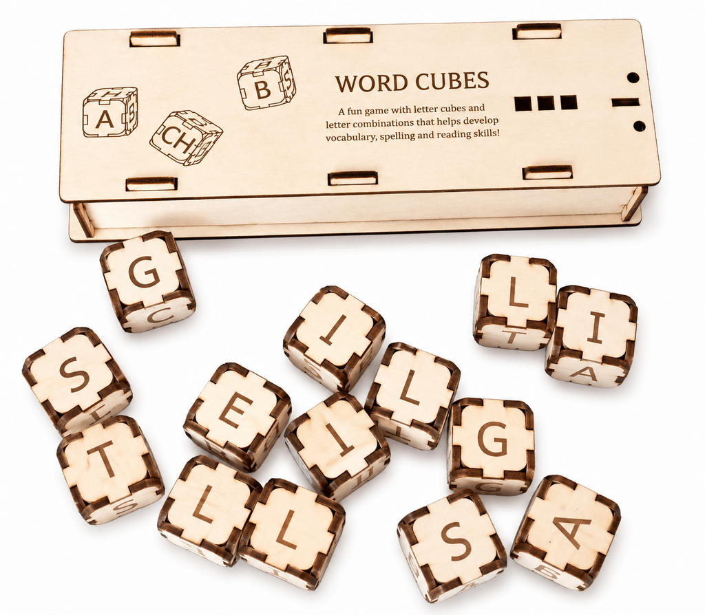 Wooden Alphabet Cubes – Educational Language &amp; Literacy Game