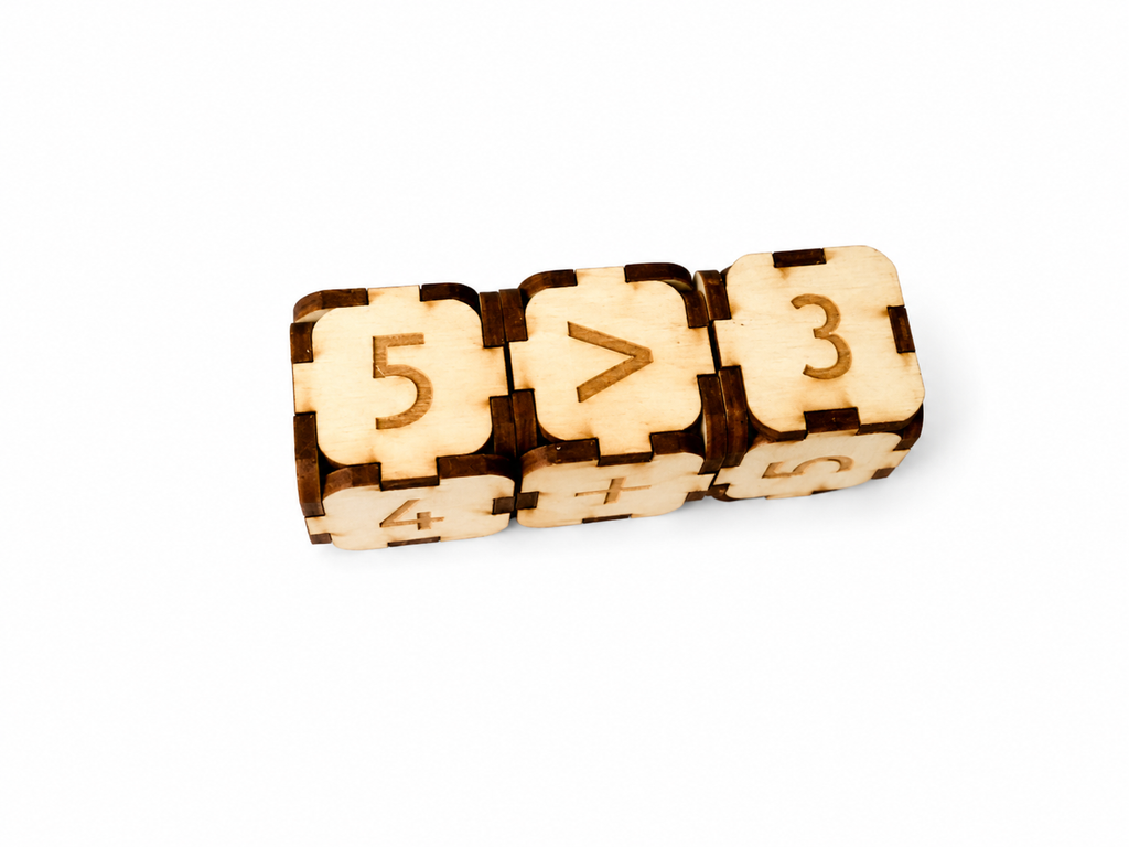 Wooden Number Cubes – Educational Math Game