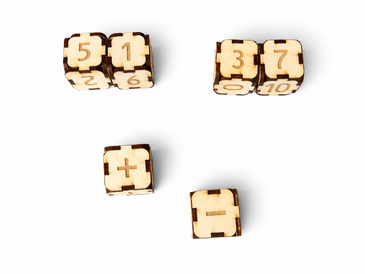 Wooden Number Cubes – Educational Math Game