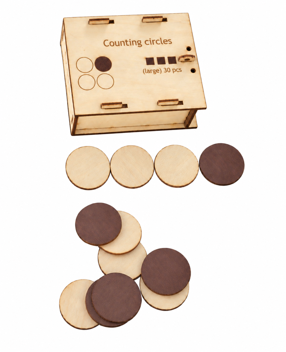 Counting Circles – Wooden Two-Colour Math Counters Set