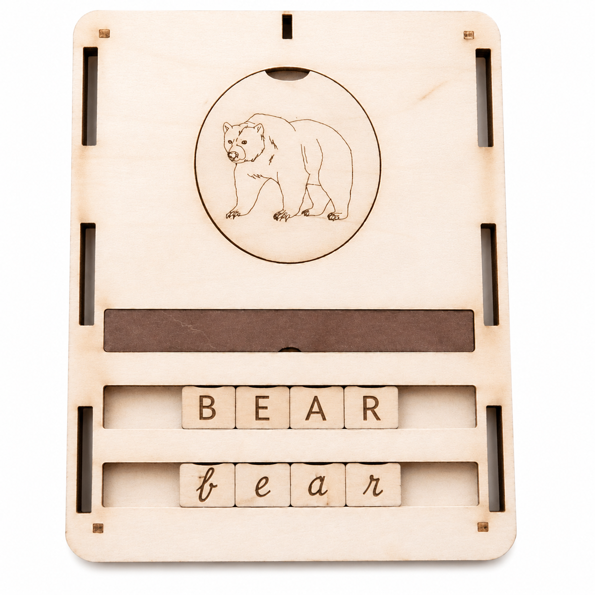 Wooden Word Building &amp; Spelling Board – Educational Literacy Learning Set