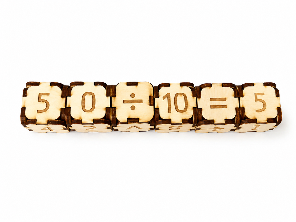 Wooden Number Cubes – Educational Math Game