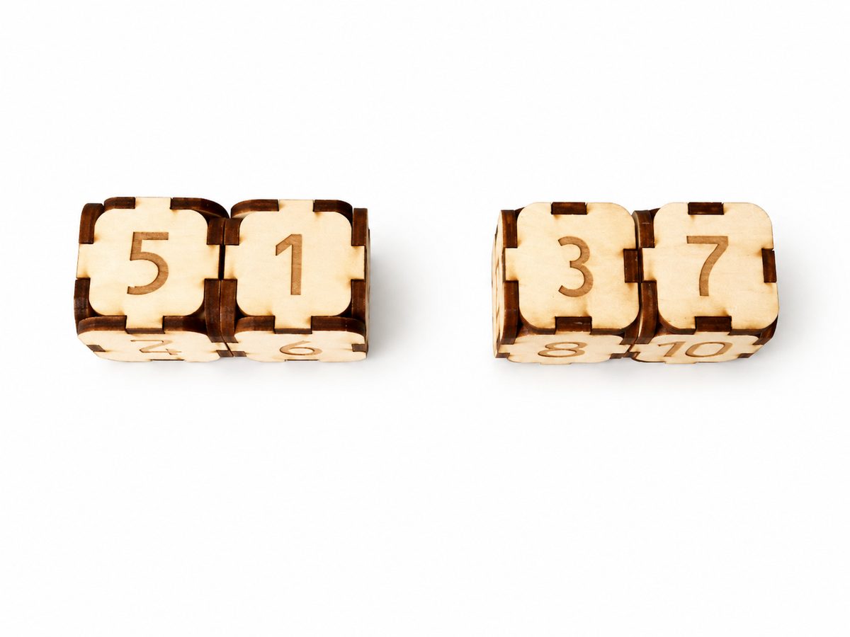 Wooden Number Cubes – Educational Math Game