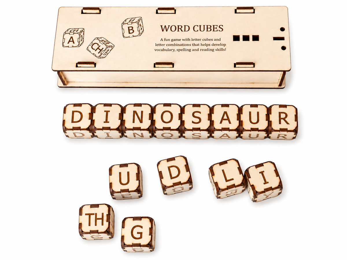 Wooden Alphabet Cubes – Educational Language &amp; Literacy Game