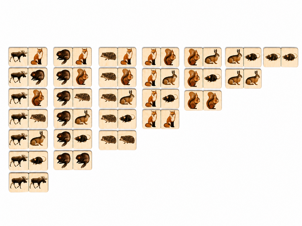 Wild Animals Domino – Wooden Educational Game