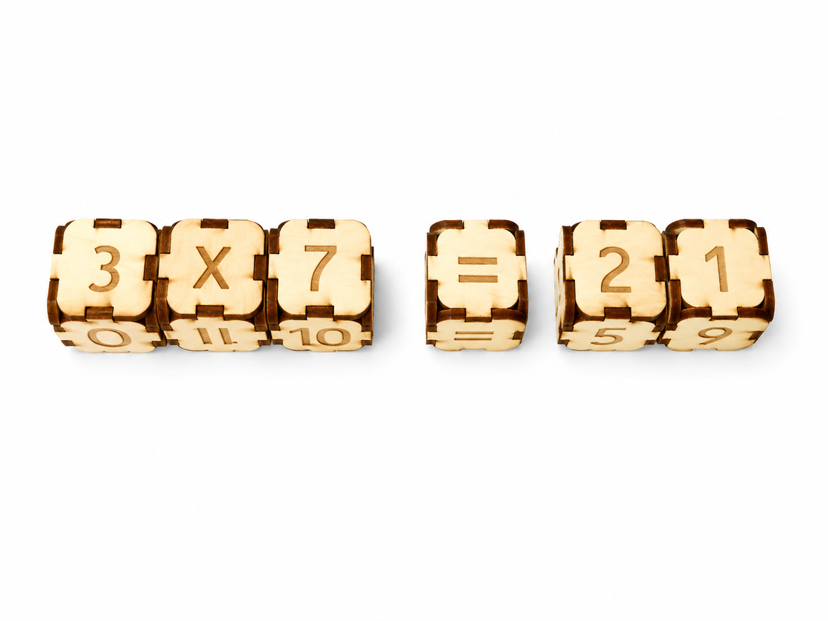 Wooden Number Cubes – Educational Math Game