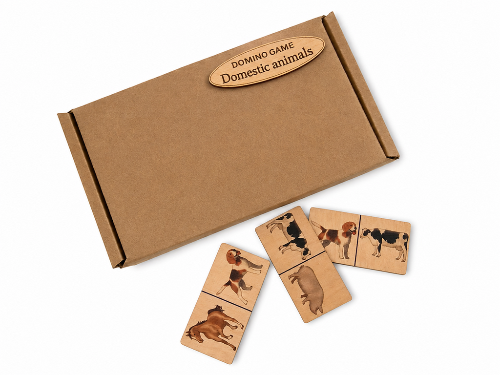 Domestic Animals Domino – Wooden Educational Game