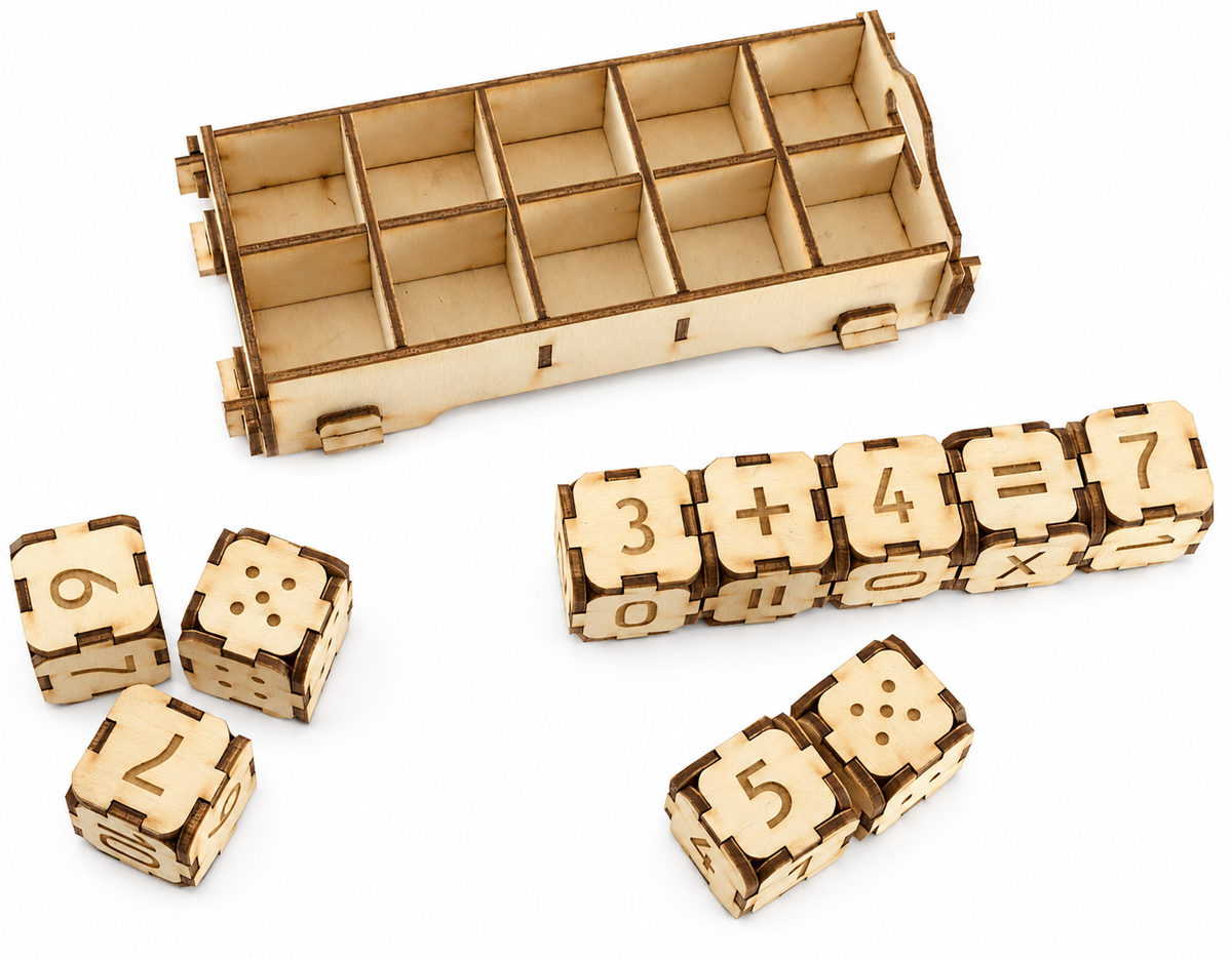 Wooden Number Cubes – Educational Math Game