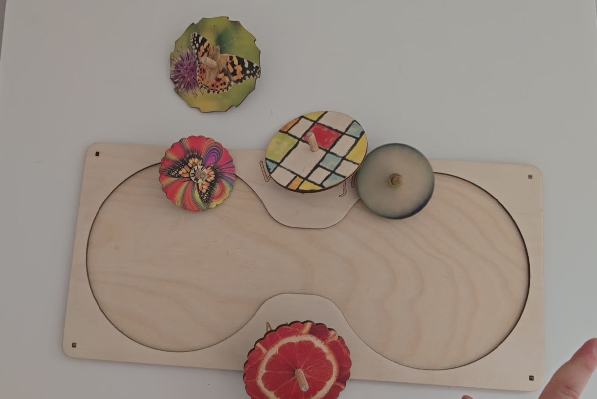 Wooden Spinning Tops Coordination Board – Develop Bilateral Coordination Through Play | Eduletto